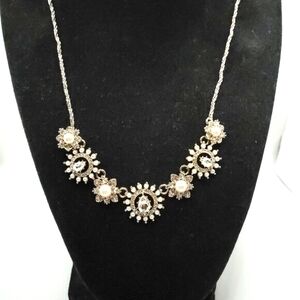 Marchesa Filigree Crystal Encrusted Frontal Necklace, NWT